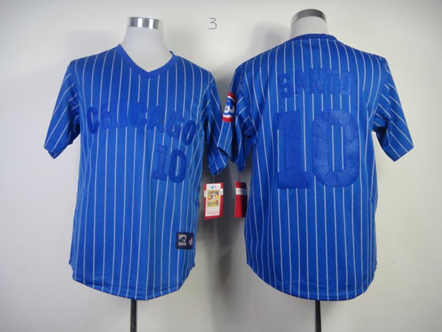 Men Chicago Cubs #10 Santo Blue Stripe MLB Jerseys->chicago cubs->MLB Jersey